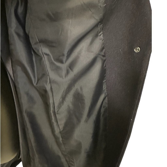 EXPRESS Navy Blue Wool Blend Coat Women's Small Lined Button Bell Sleeve Pockets - Picture 11 of 11